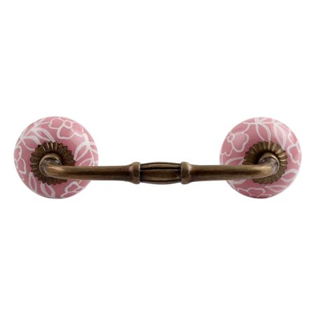 Pink Ceramic Bridge Dresser Handle